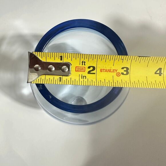 Vintage Tiffin Glass Swedish Optic Copen Blue  3 Feet Ball Vase - Picture 6 of 8